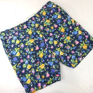 POLO RALPH LAUREN FLORAL MEN'S SIZE 36 CHINO SHORTS LINEN BLEND FLAT FRONT *EUC*